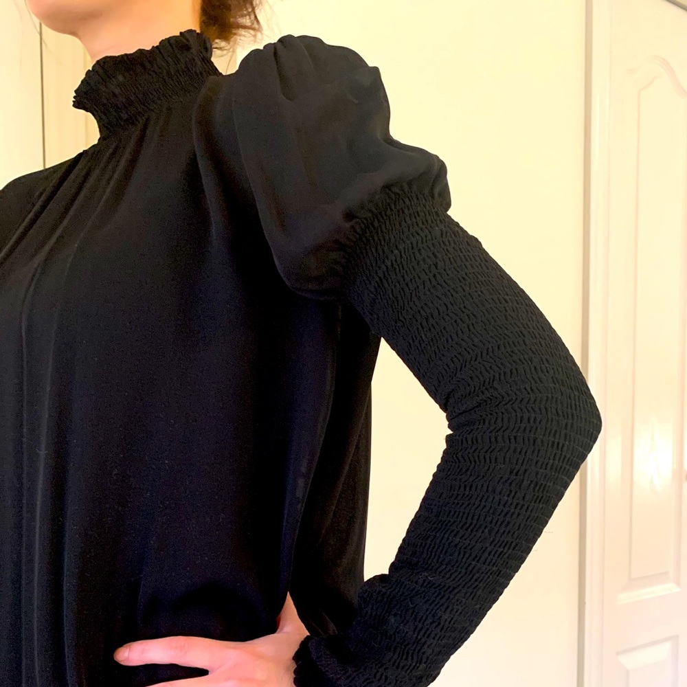 Vintage Zara top with gathered puffy sleeves